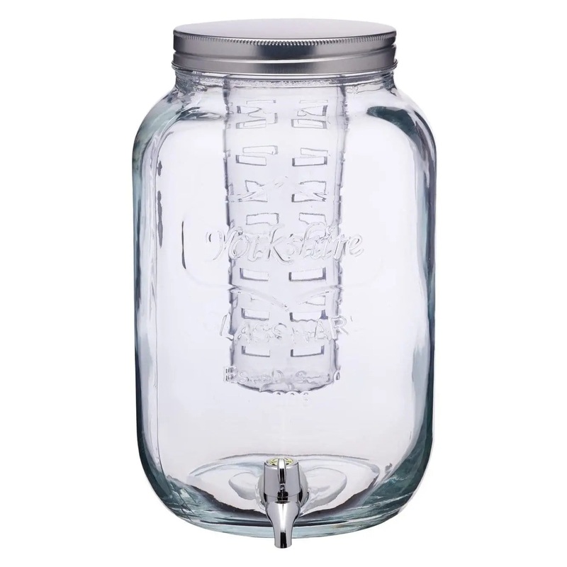 BarCraft Home Made Glass Drinks Dispenser Jar with Water Infuser, 7.5 L