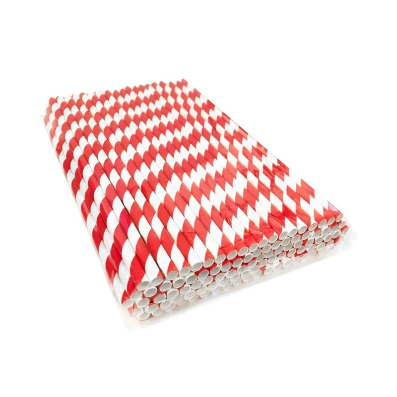 Red White Paper Stripy Straws Pack Size 50