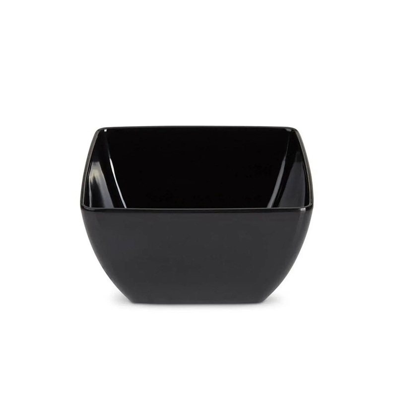 Square Black Plastic Small Bowls 12cm Pack Size 15
