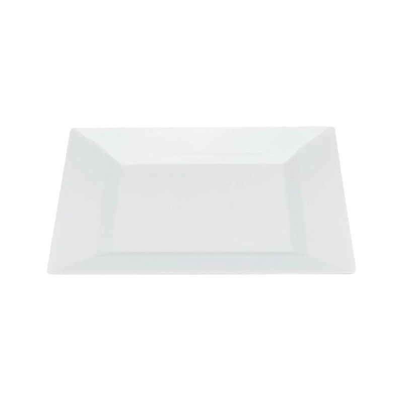 Square White Plastic Plates 18cm Pack Size 10