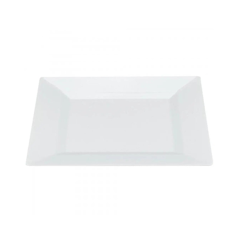Square White Plastic Plates 23cm Pack Size 8