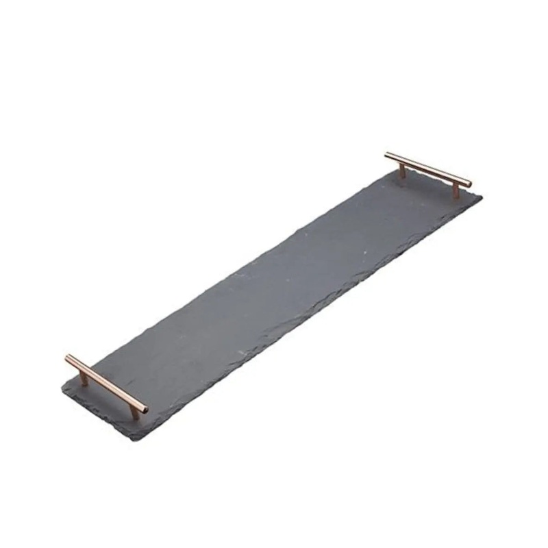 Artesa Slate Serving Platter with Copper Handles 60 x 15 cm