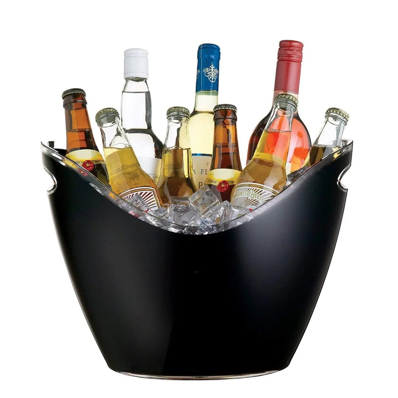 BarCraft Black Acrylic Double Sided Drinks Pail / Cooler