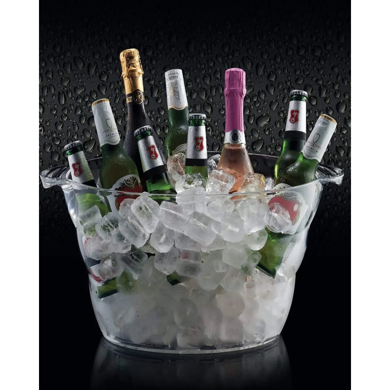 BarCraft Large Oval Drinks Pail / Cooler Acrylic