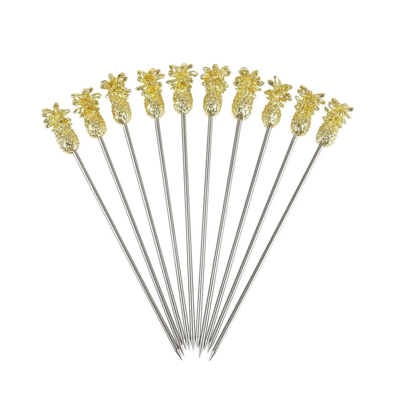 Beaumont Pineapple Gold Plated Garnish Pick PK10