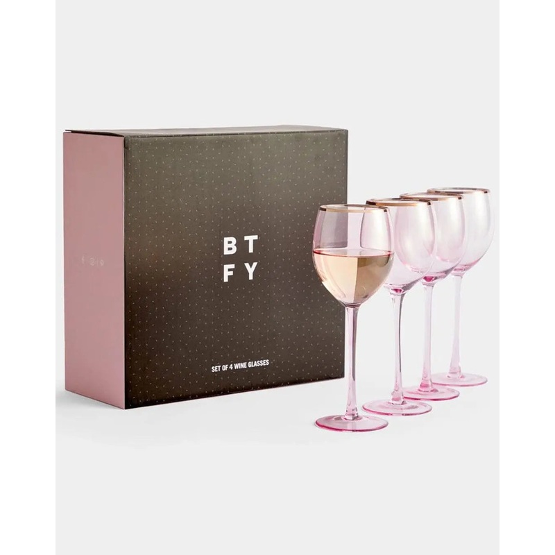 BTFY Set of 4 Wine Glasses