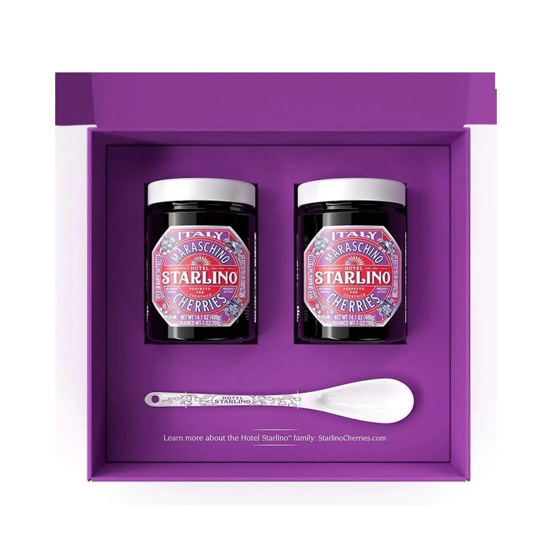 Hotel Starlino Italian Maraschino Cherries Gift Set, 2 x 400 g