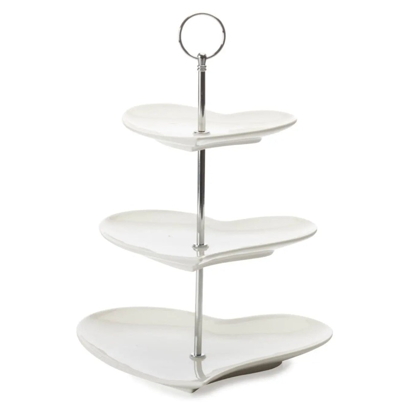 Maxwell & Williams - White Basics Heart 3 Tier Cake Stand