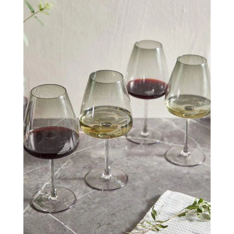 VonShef 4pc Tinted Wine Glasses