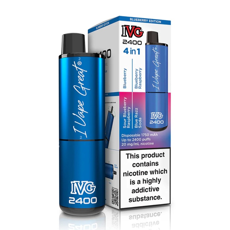IVG 2400 4 in 1 Blue Disposable Vape 20 mg
