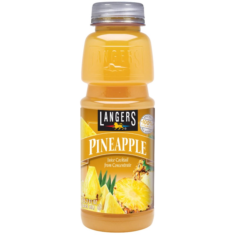 Langers Pineapple Juice 12 Pack (15.2 oz Bottles)