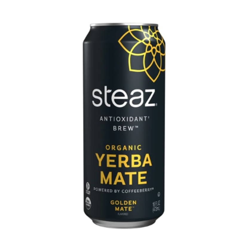 Steaz Organic Yerba Mate Golden Mate 12x 16 oz Can