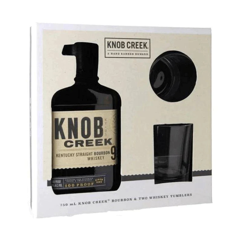 Knob Creek Bourbon w/ 2 Tumbler Glasses Gift Set