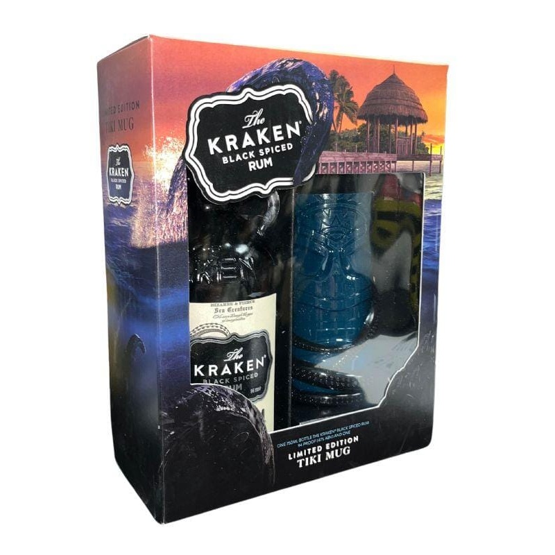 Kraken Black Spiced Rum w/ Limited Edition Tiki Mug Gift Set