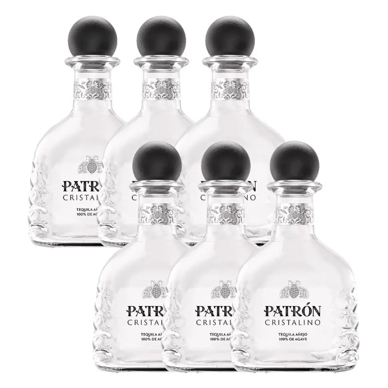 Patron Cristalino Anejo Tequila 6-Pack Bundle