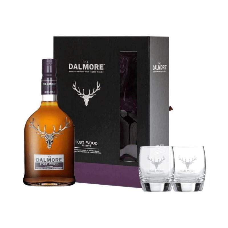 The Dalmore Port Wood Reserve w/ 2 Glasses Gift Set
