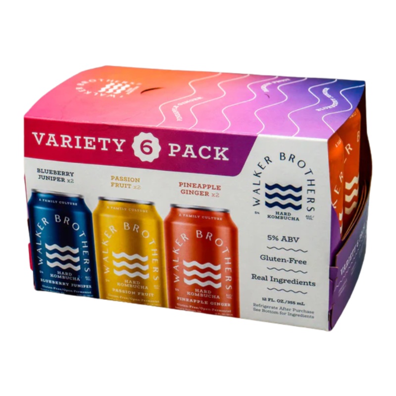 Walker Hard Kombucha Variety 6Pk Cans