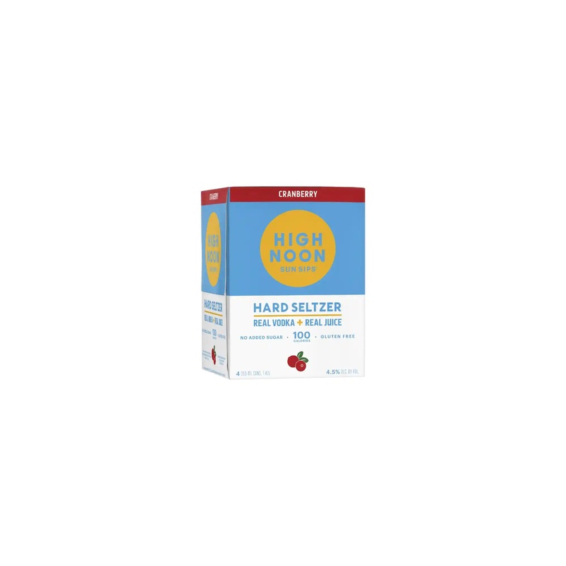 High Noon Sun Sips Vodka Hard Seltzer Cranberry 4pk cans