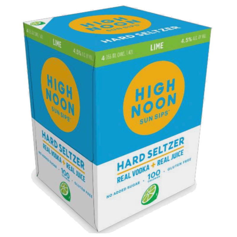 High Noon Sun Sips Vodka Hard Seltzer Lime 4pk cans