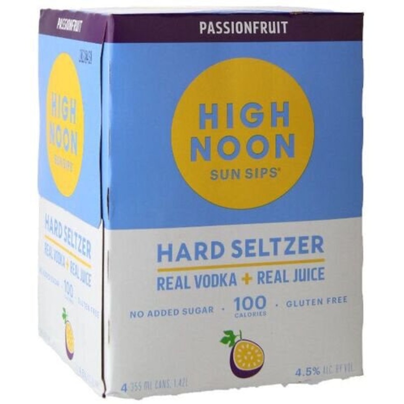 High Noon Sun Sips Vodka Hard Seltzer Passionfruit 4pk cans