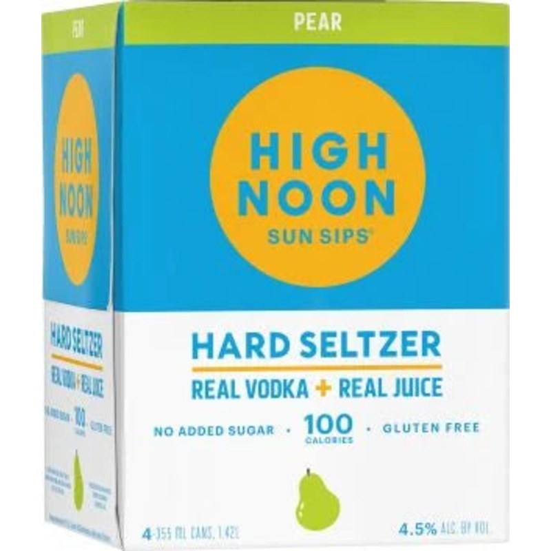 High Noon Vodka Hard Seltzer Pear 4pk cans