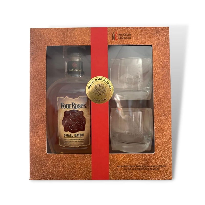 Four Roses Small Batch Gift Set With 2 Rock Glasses 750ml