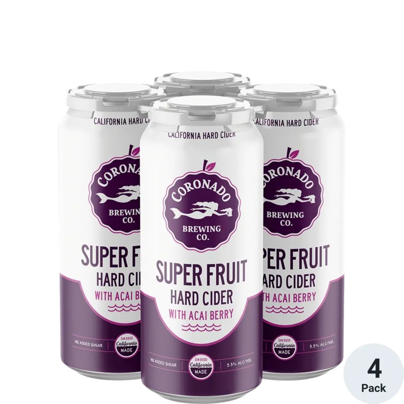 Coronado Super Fruit Hard Cider With Acai Cider 16oz 4pack Cans
