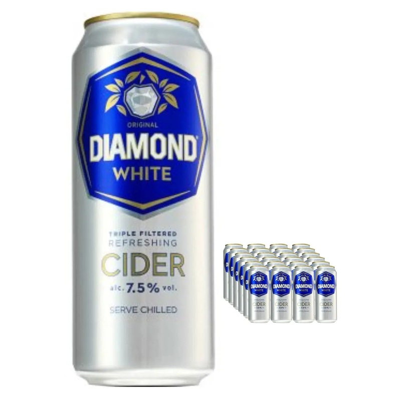 Diamond White Cider Cans Multipack, 24 x 500 ml