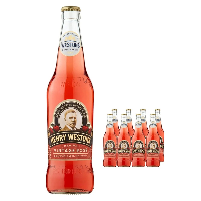 Henry Weston Vintage Rose Dry cider Multipack, 8 x 500 ml