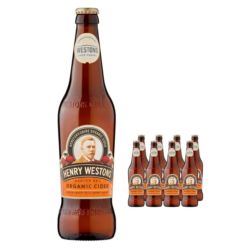 Henry Westons Organic Medium Dry Cider Multipack, 8 x 500 ml