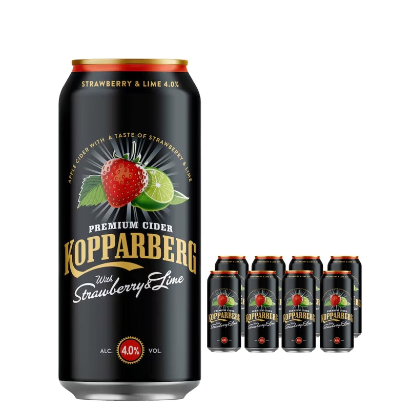 Kopparberg Strawberry & Lime Premium Cider Can Multipack, 8 x 500 ml