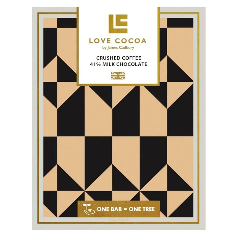 Love Cocoa Crushed Coffee 41% Milk Chocolate Bar, 75 g