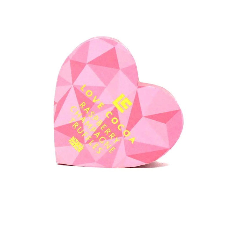 Love Cocoa Pink Heart Raspberry Champagne Truffle Box, 70 g