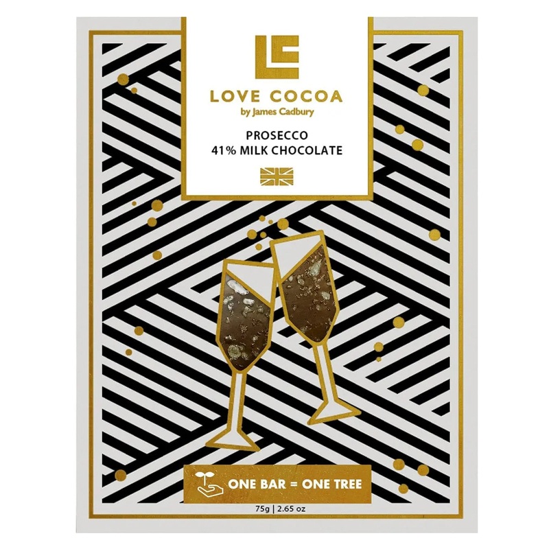 Love Cocoa Prosecco 41% Milk Chocolate Bar, 75 g
