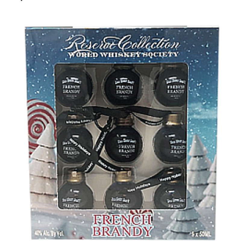 World Whiskey Society Christmas Balls French Brandy - 9 Pack