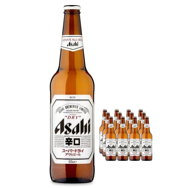 Asahi Super Dry Beer Bottle Multipack, 12 x 620 ml