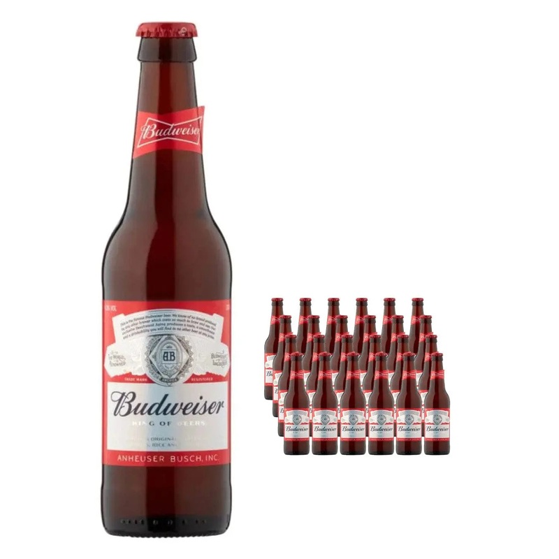 Budweiser Premium Lager Bottle Multipack, 24 x 330 ml