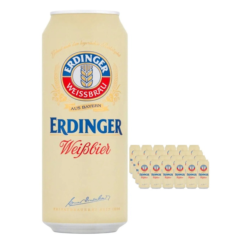 Erdinger Weissbier Beer Can Multipack, 24 x 500 ml