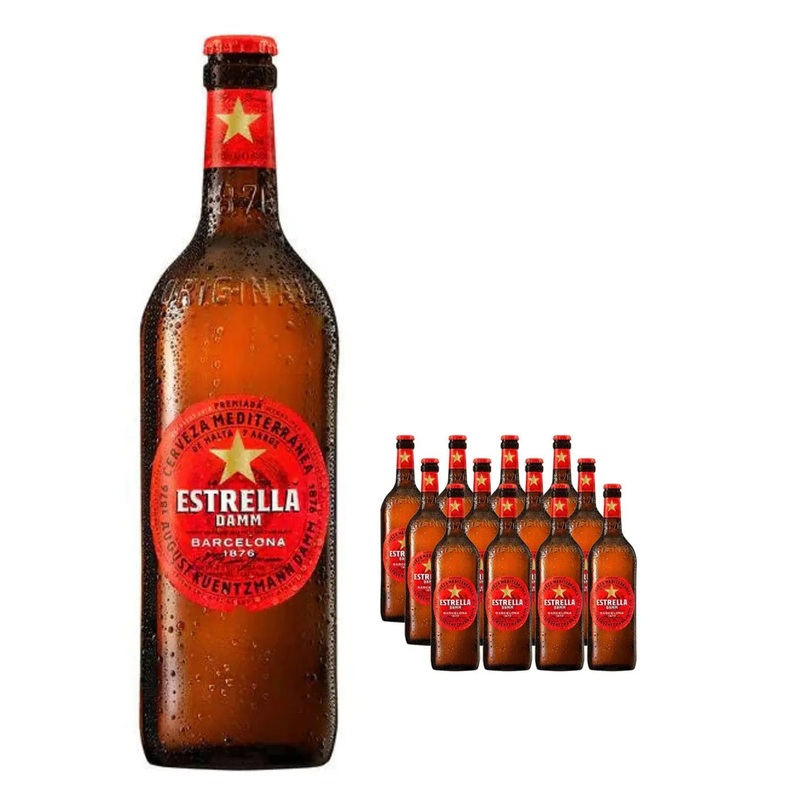 Estrella Damm Premium Lager Beer, 12 x 660 ml