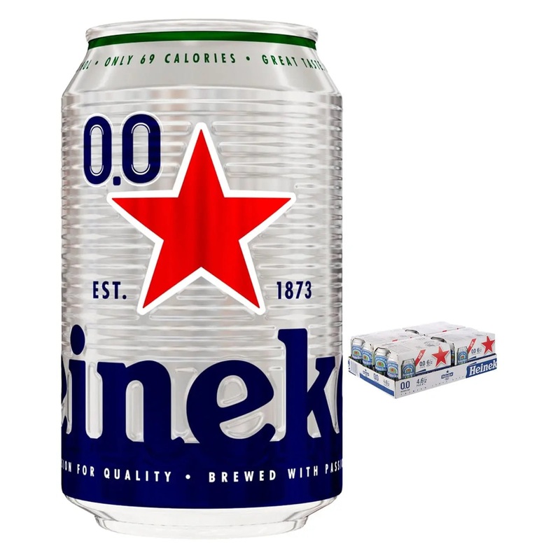 Heineken 0.0% Alcohol Free Beer Can Multipack, 24 x 330 ml