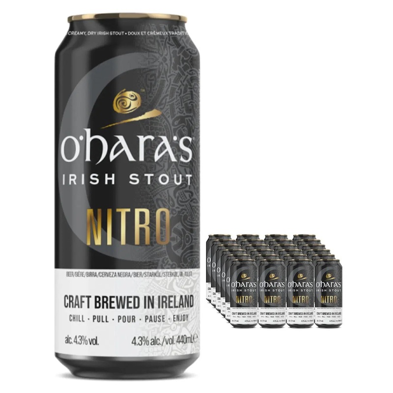 O'Hara's Irish Nitro Stout Beer Multipack, 24 x 440 ml