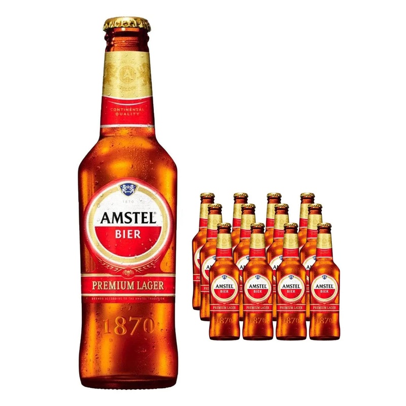 Amstel Lager Beer Bottle Multipack, 12 x 300 ml
