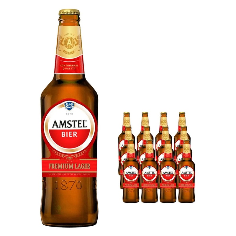 Amstel Lager Beer Bottle Multipack, 12 x 650 ml