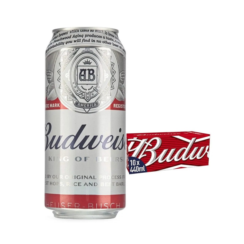 Budweiser Premium Lager Beer Can Multipack, 10 x 440 ml