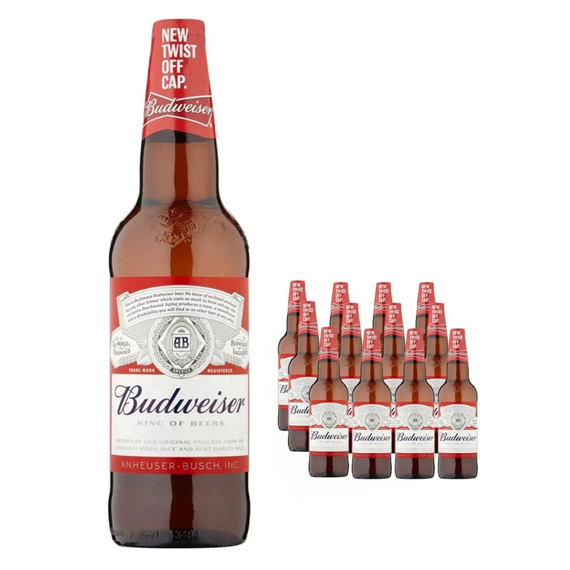 Budweiser Premium Lager Bottle Multipack, 12 x 660 ml