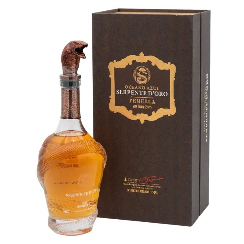 Oceano Azul Serpente D'Oro Tequila Aejo 750mL