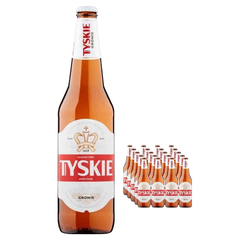 Tyskie Premium Lager Beer Bottle Multipack, 20 x 500 ml