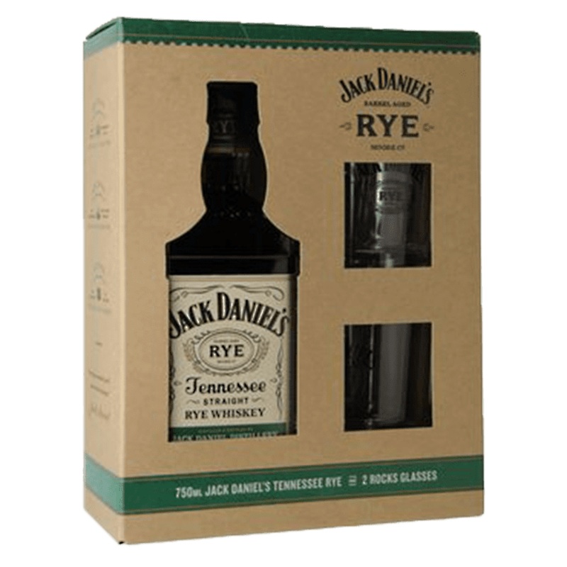 Jack Daniel's Tennessee Straight Rye Gift Set, 750mL