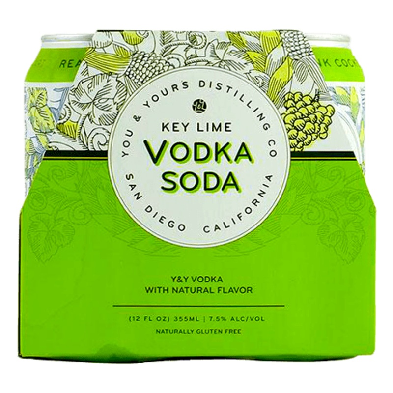 You & Yours Key Lime Vodka Soda, 4-pack (12oz.)