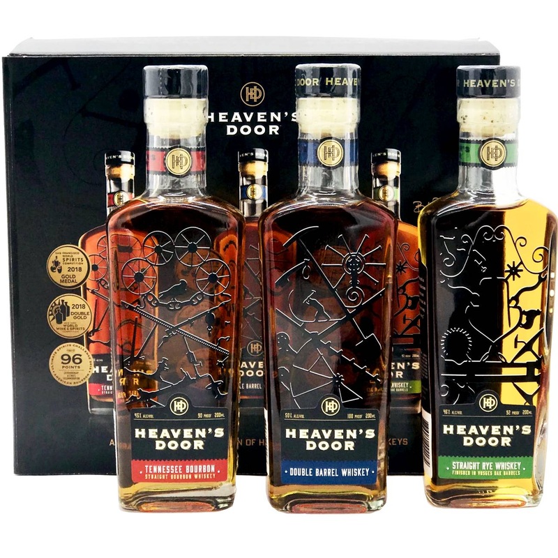 Heaven's Door Trilogy Whiskey Sampler 3-pack, (200mL each)